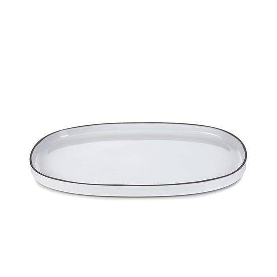 Caractère Oval Service Plate - White 18.25x11.25in
