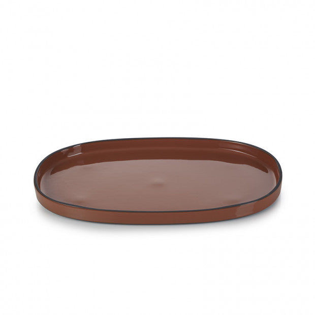 Caractère Oval Service Plate - Cinnamon 14x8.5in