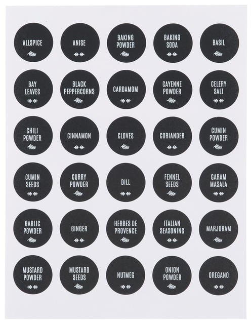 Pantry Staples - Chalkboard spice jar labels