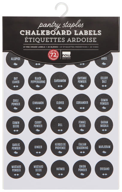 Pantry Staples - Chalkboard spice jar labels