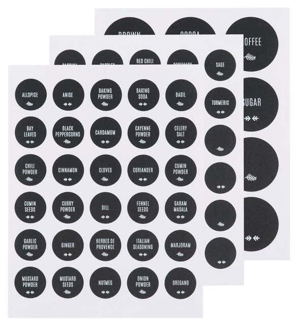 Pantry Staples - Chalkboard spice jar labels
