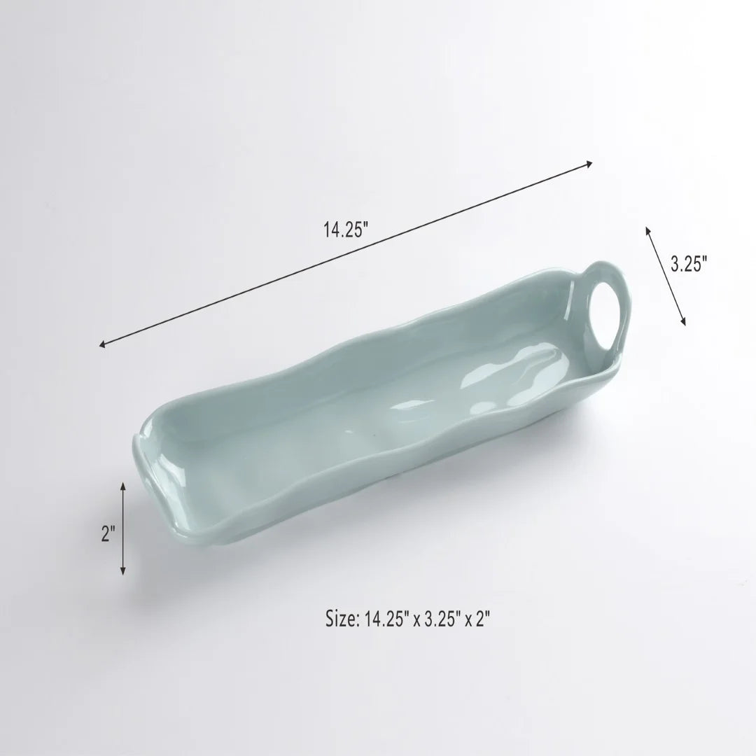 Aqua Melamine Cracker Tray