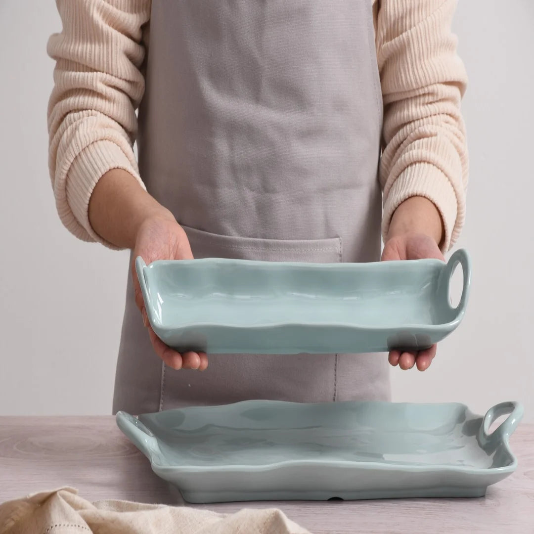 Aqua Melamine Cracker Tray