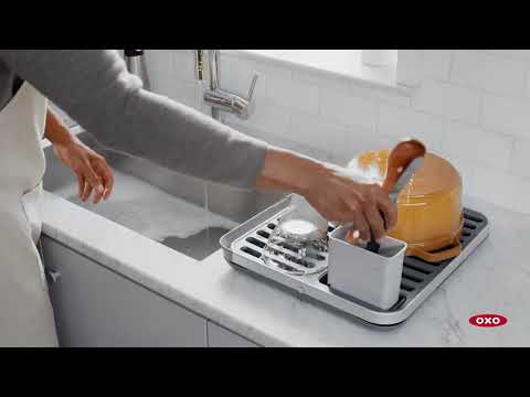 Load and play video in Gallery viewer, OXO Aluminum Folding Dish Rack
