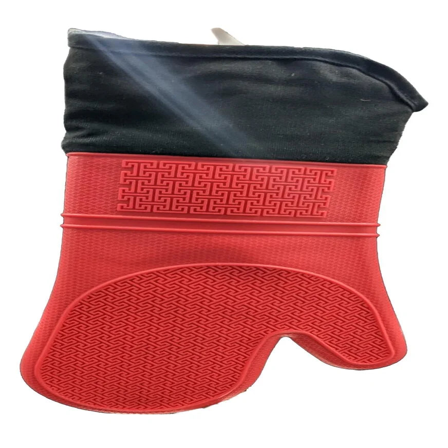Silicone Oven Mitt Long with Cuff - Red