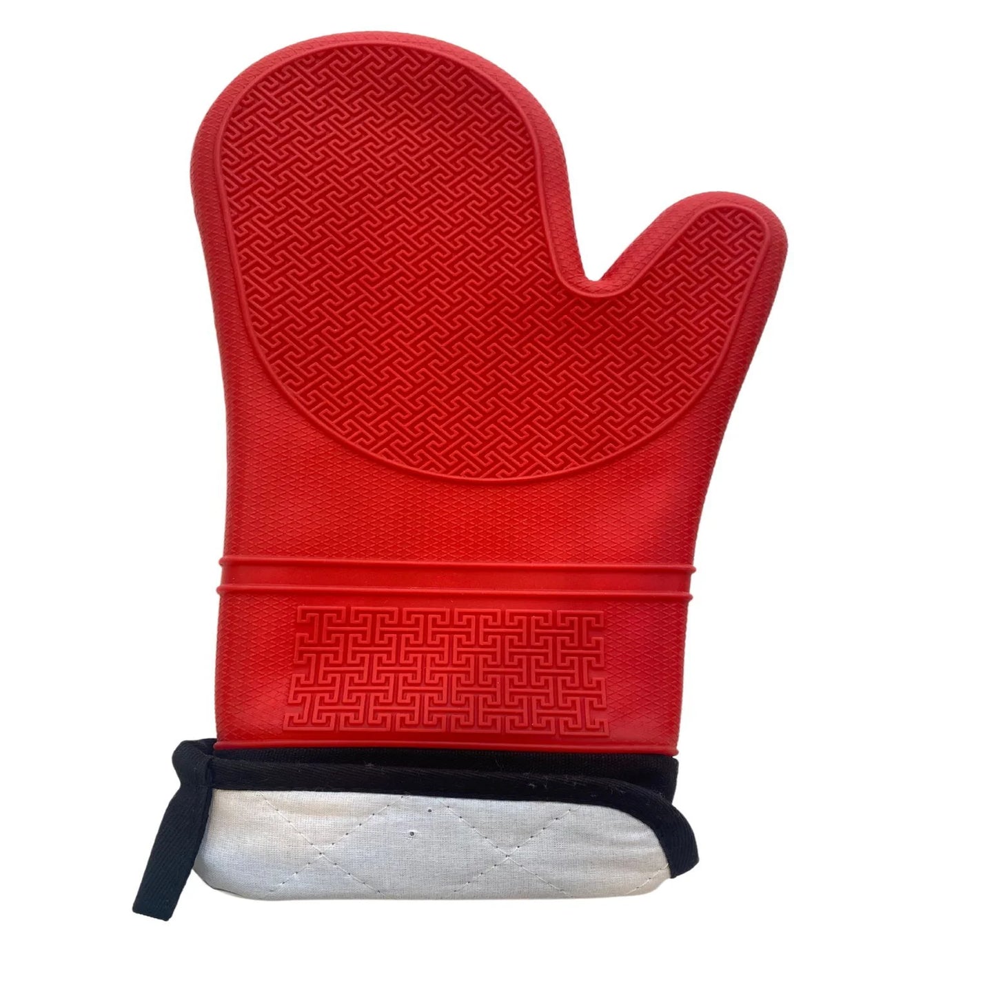 Silicone Oven Mitt Long with Cuff - Red