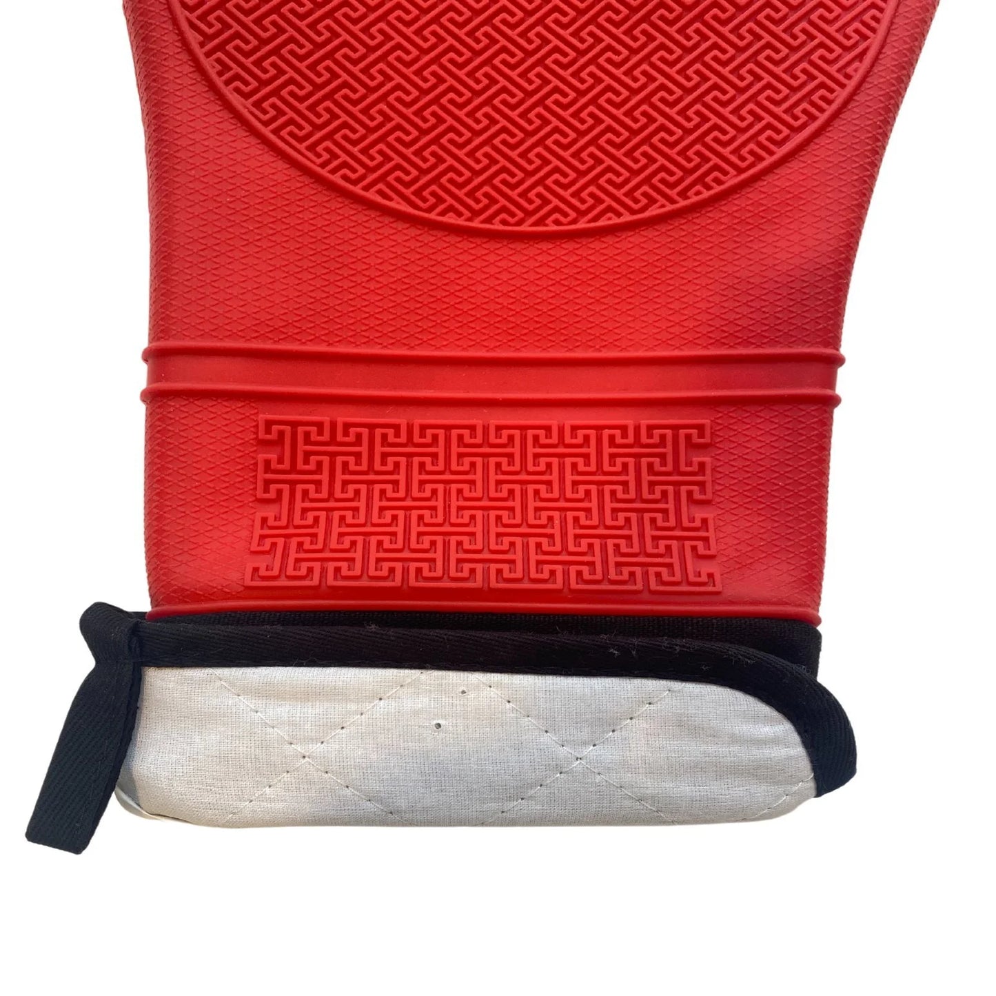 Silicone Oven Mitt Long with Cuff - Red