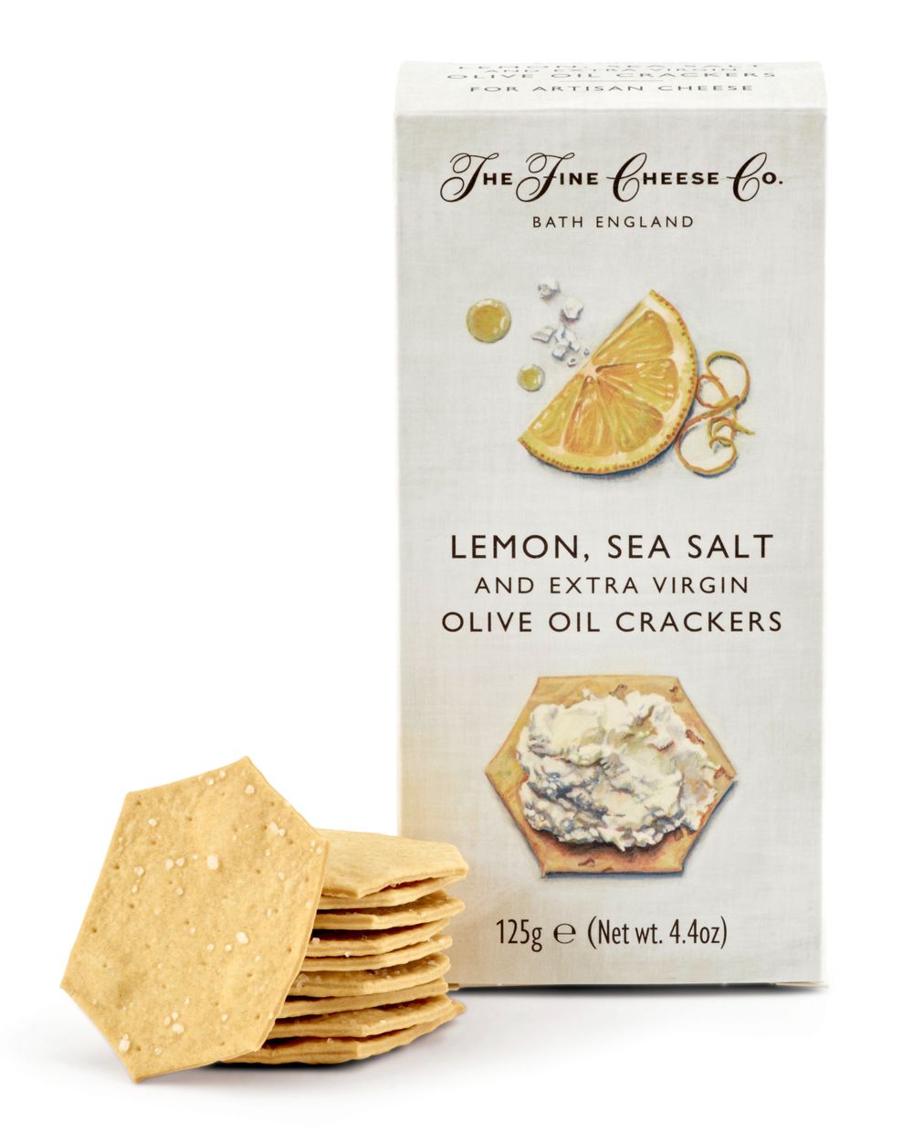 Fine Cheese Co. Lemon, Sea Salt & Extra Virgin Olive Oil Crackers 125g