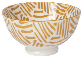 Bowl Stamped 4" - Ochre Lines