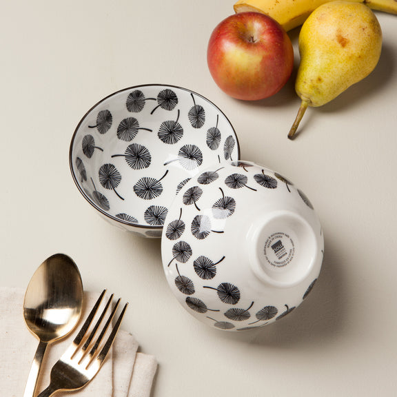 Bowl Stamped 4" - Grey Dandelion