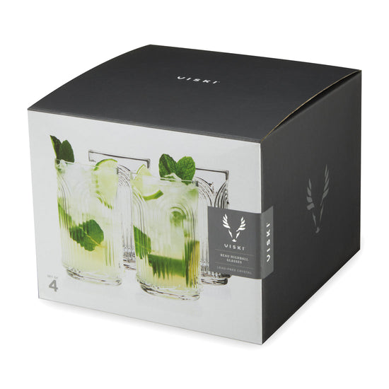 Viski Crystal Deco Beau Highball - 18oz/532ml