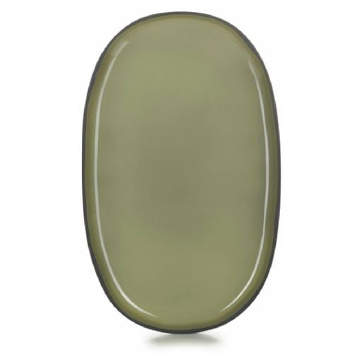 Caractère Oval Service Plate - Cardamom 14x8.5in