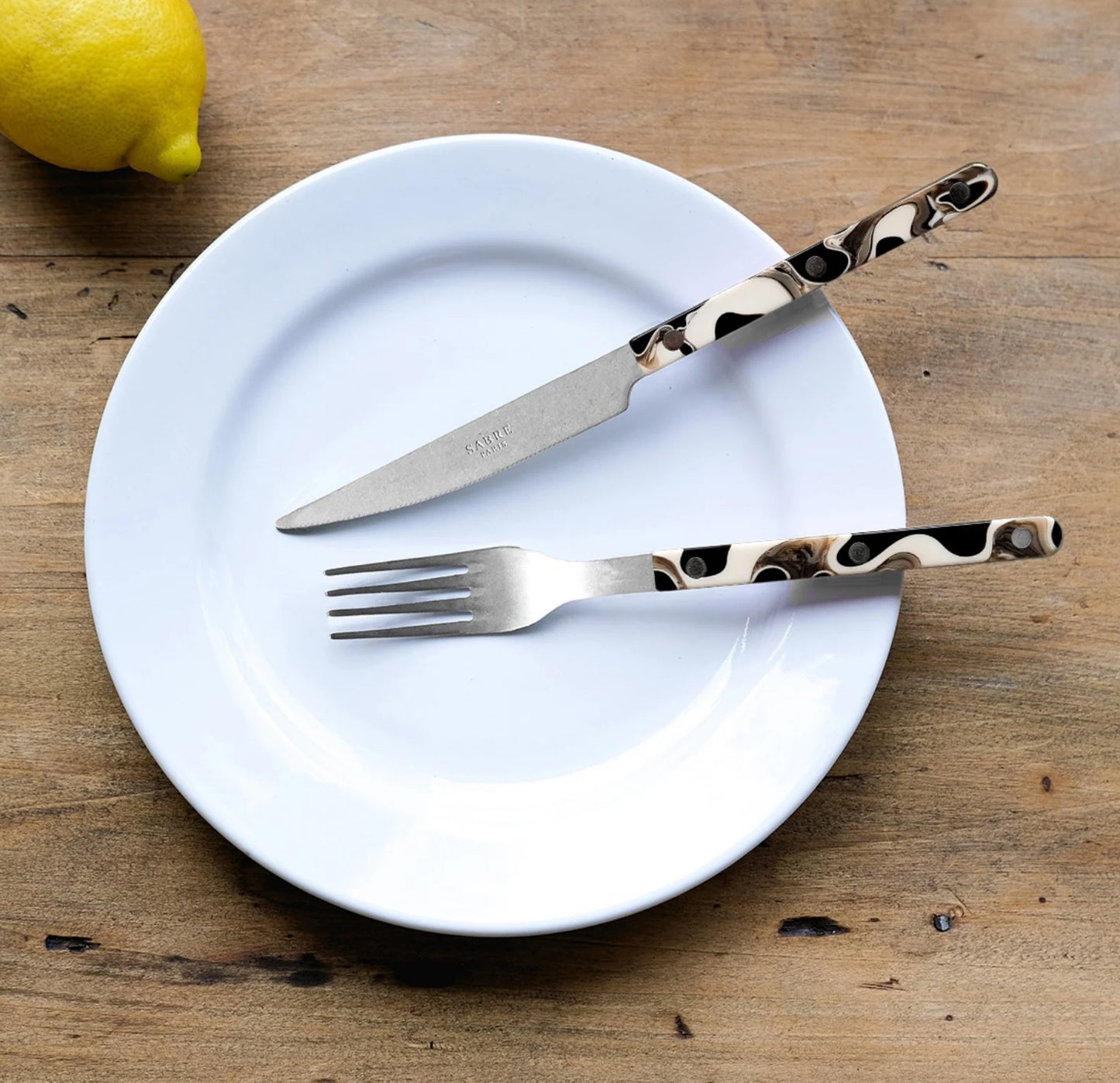 Sabre Bistrot Vintage Dune Noir - 5pc Place Setting