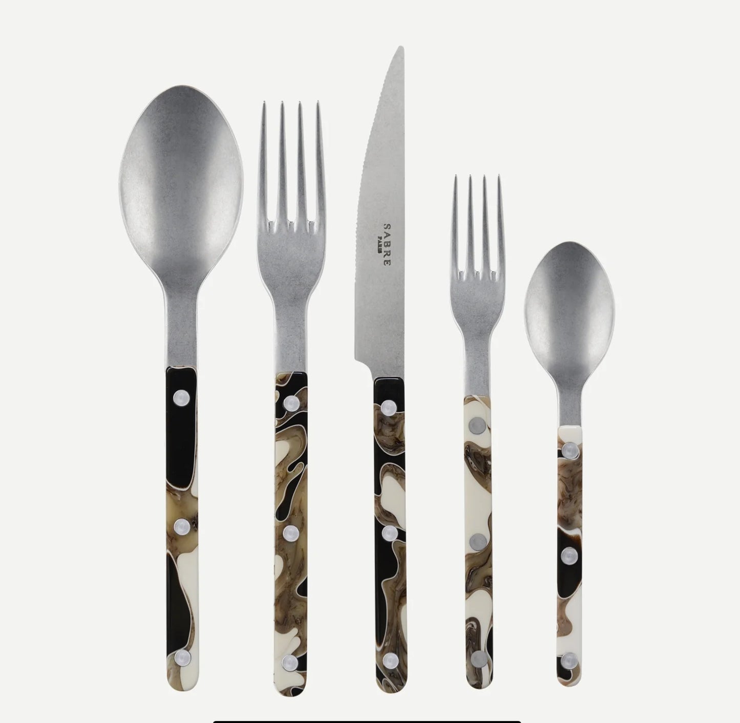 Sabre Bistrot Vintage Dune Noir - 5pc Place Setting