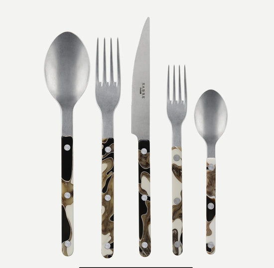 Sabre Bistrot Vintage Dune Noir - 5pc Place Setting