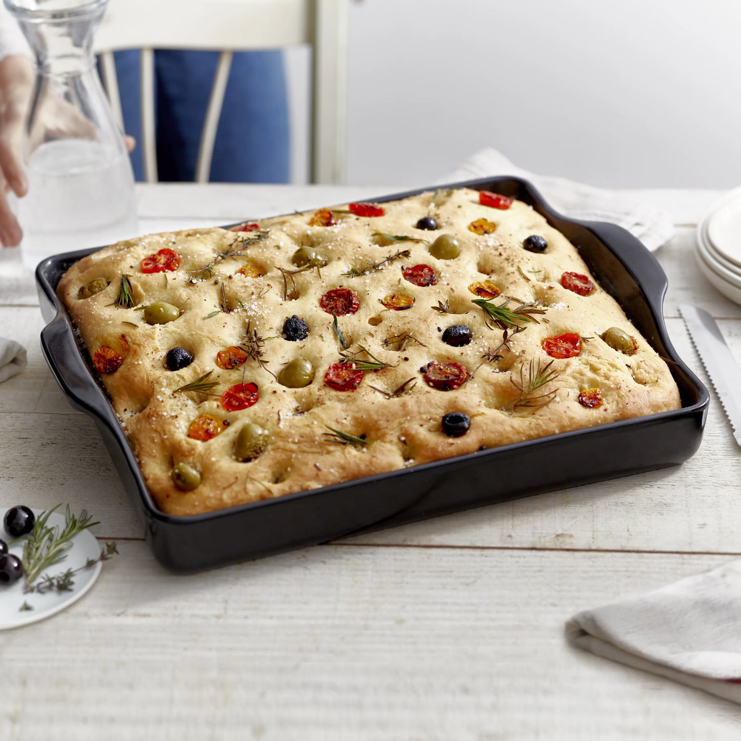Emile Henry Fusain Focaccia Bread Baker 26x40cm