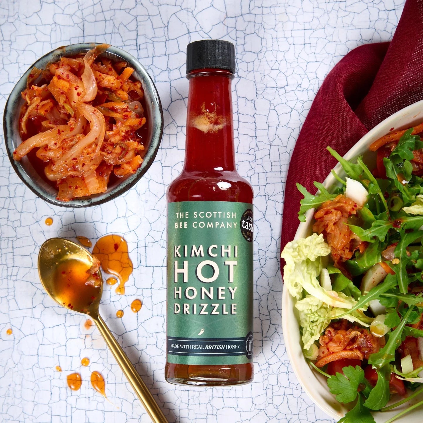 Scottish Bee Hot Honey Drizzle - Kimchi 340g