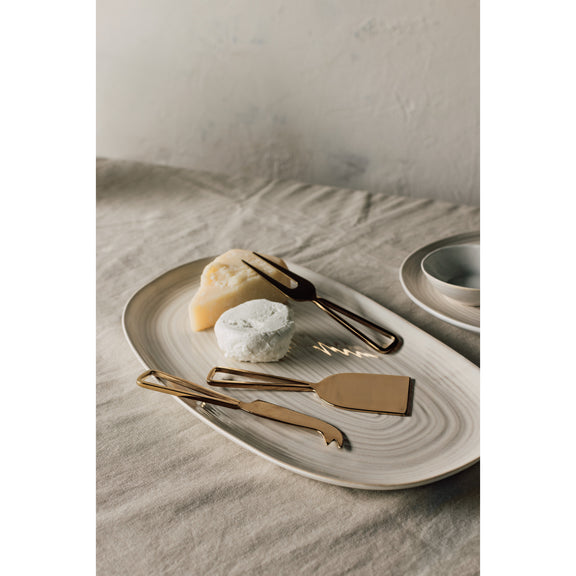 Cheese Knives S/3 - Gold