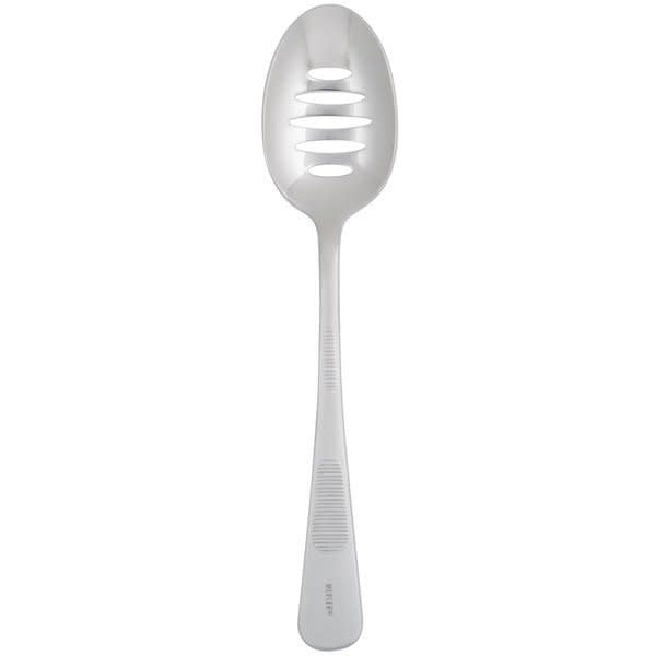 SS Slotted Bowl Plating Spoon - 7"