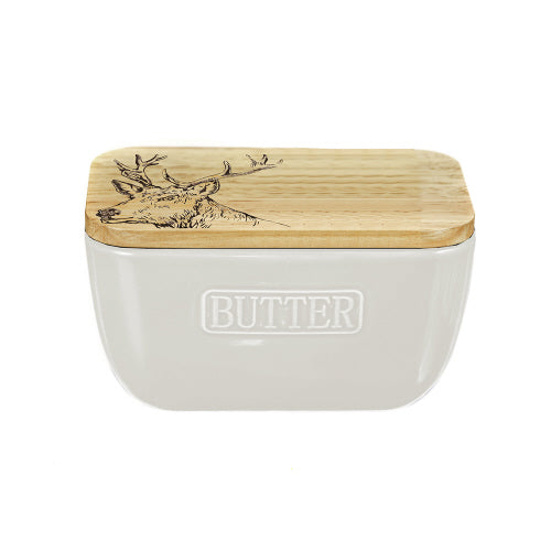 Butter Dish - Stag White