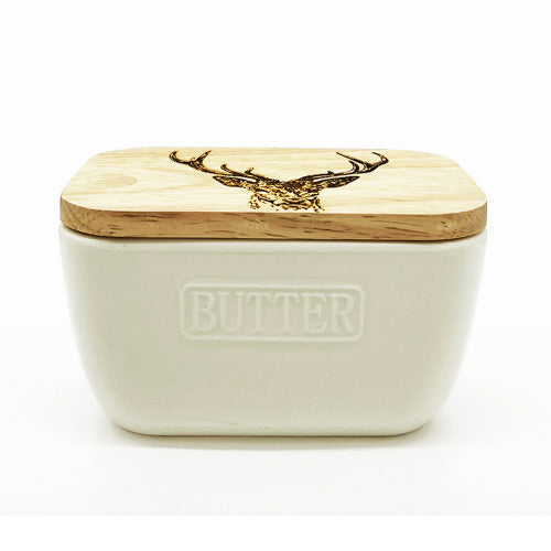 Butter Dish - Stag Prince White
