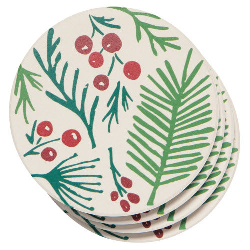 Ceramic Coaster - Soak Up S/4 - Bough & Berry
