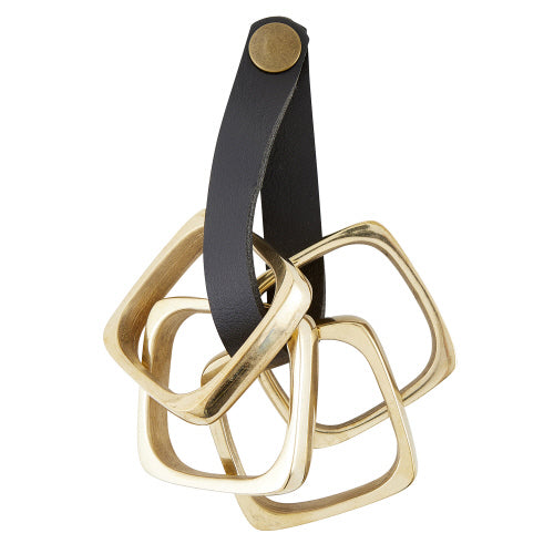 Square Brass Napkin Rings S/4