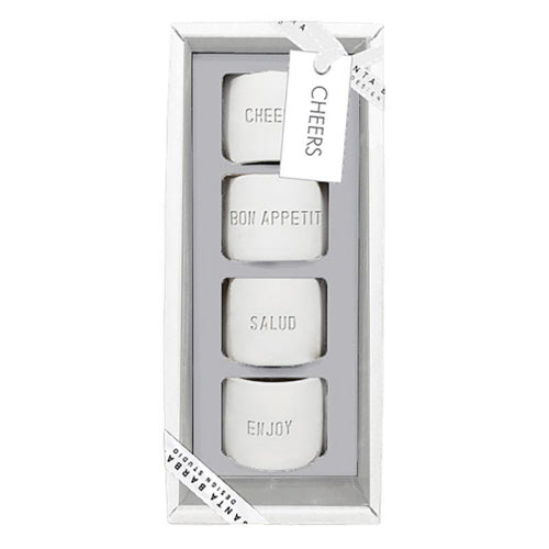 Face To Face Ceramic Napkin Rings - Bon Appetit - S/4 (40% off at checkout)