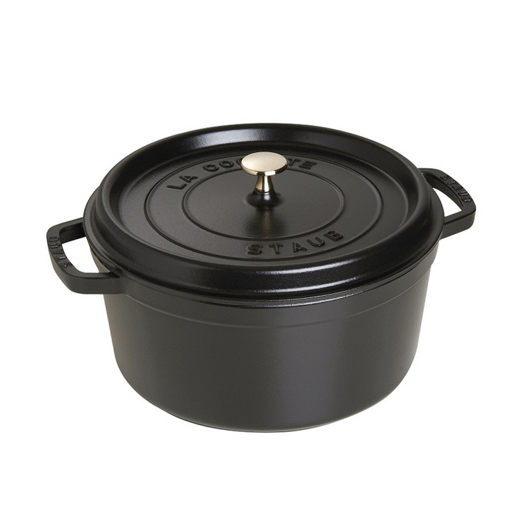 Staub Round 6.7L / 7-Qt Black Cocotte