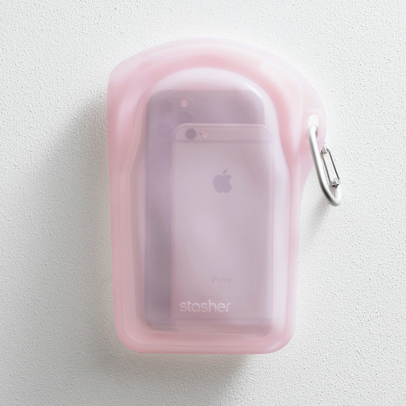 Stasher Go Clip-On Bag - Pink