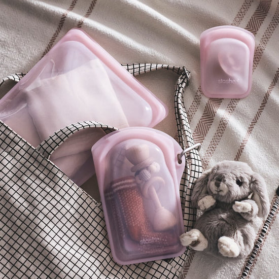 Stasher Go Clip-On Bag - Pink