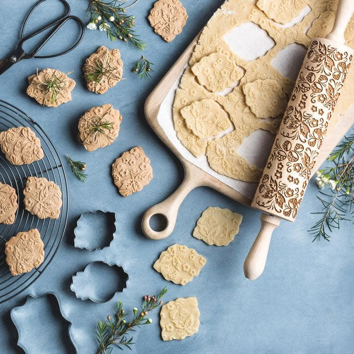 Embossed Rolling Pin - Strawberries