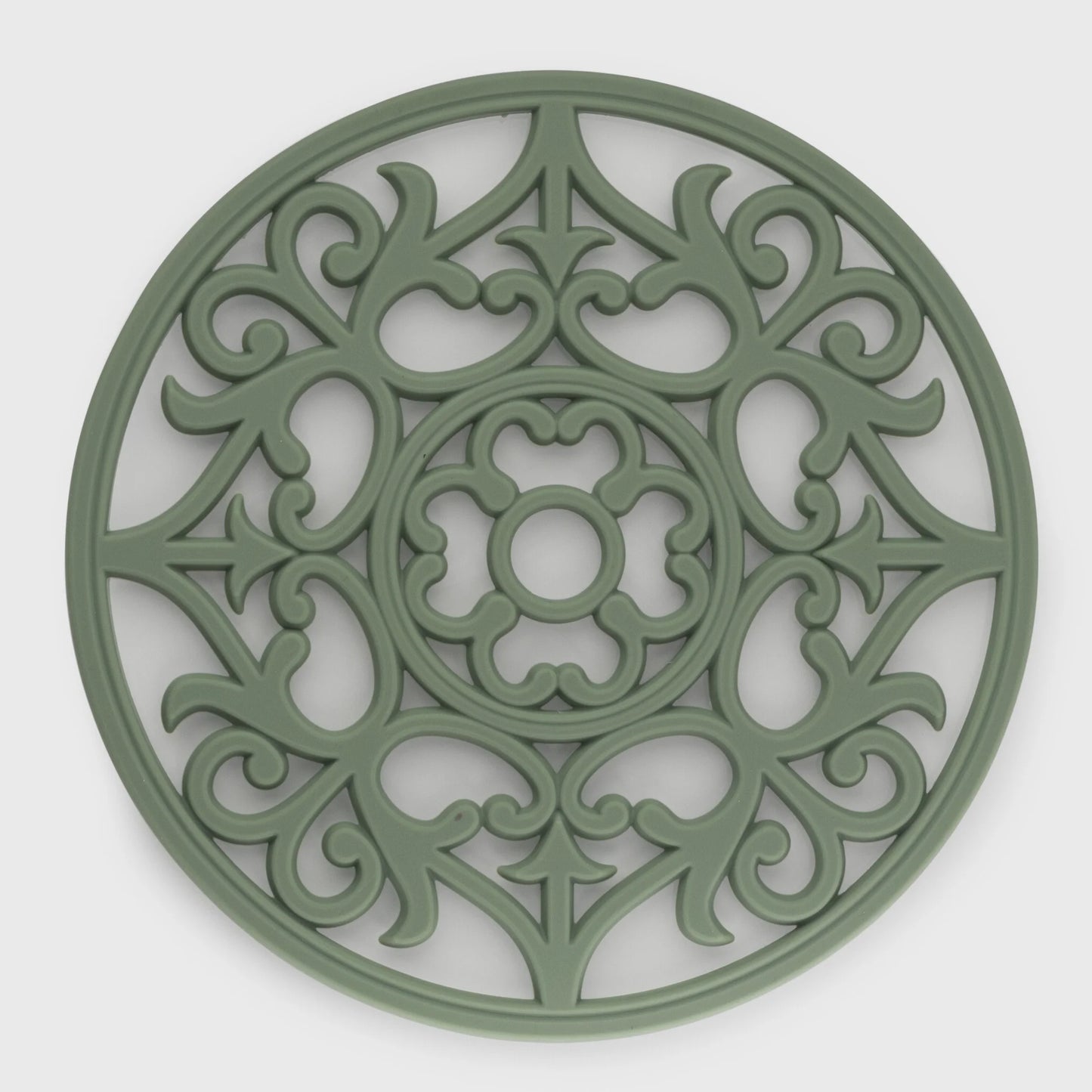 Round Vintage Silicone Trivet - Sage