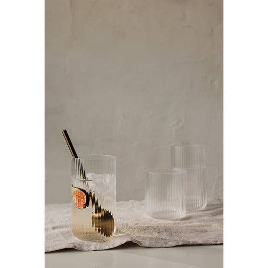 Short Fluted Tumbler 12oz - Clear
