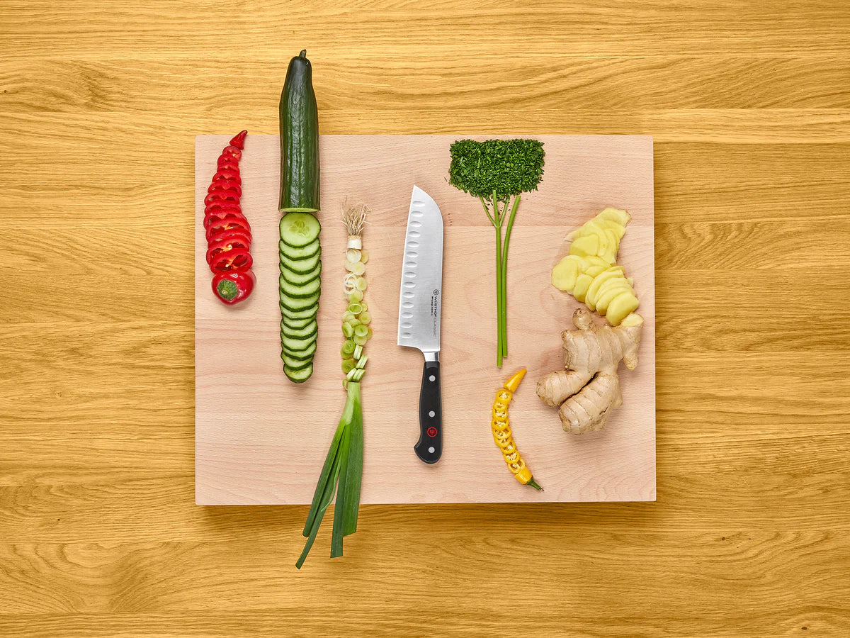 Wusthof 7" Hollow Ground Santoku Knife - Classic Black