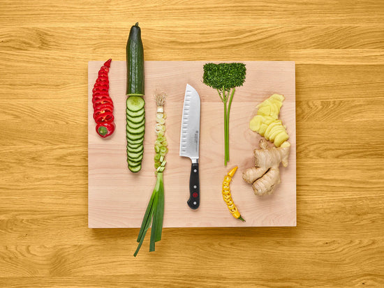 Wusthof 7" Hollow Ground Santoku Knife - Classic Black