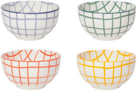 Wobbly Check Everyday Bowls Set/4
