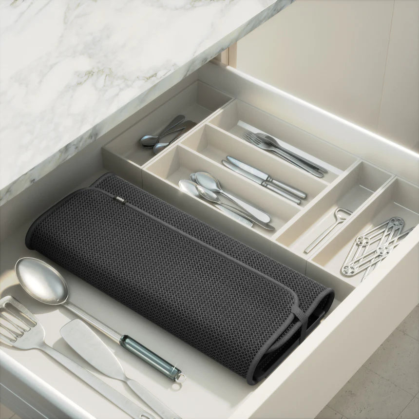 Umbra UDry Dish Drying Rack with Mat - Charcoal
