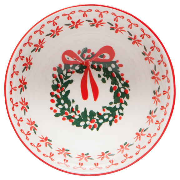 Bowl Stamped 4" - Wreaths