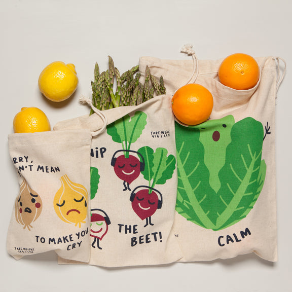 Le Marche Produce Bags - set/3 Funny Food