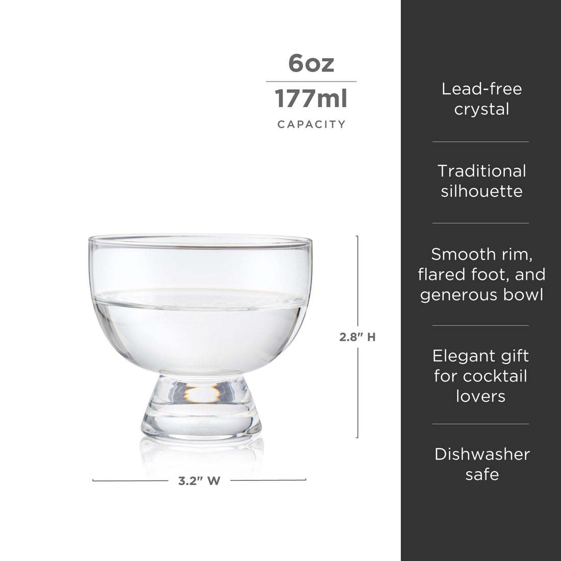 Viski Crystal Mezcal Glasses - 6oz