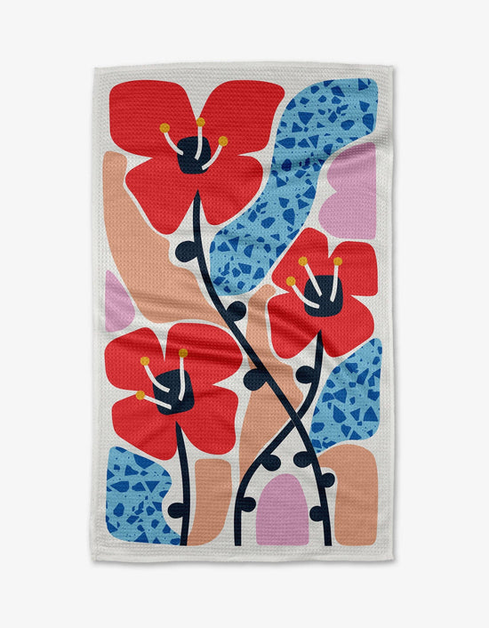 Geometry Dizzy Poppies Tea Towel *Price includes $3 Tariff
