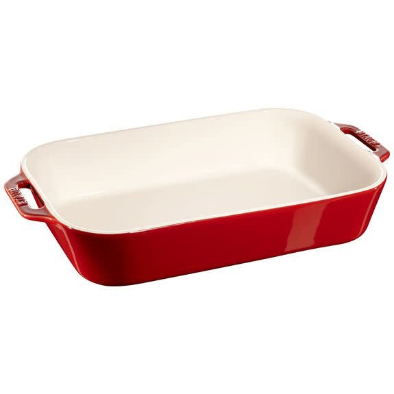 Staub Rectangular Ceramic Baker - Cherry Red 9x13"