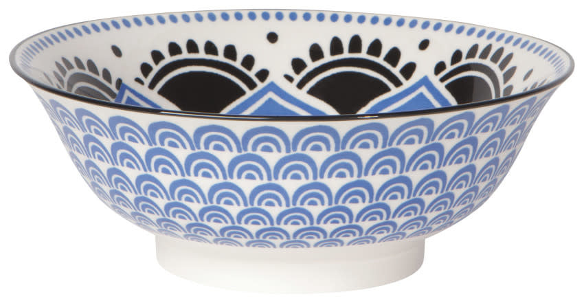 Bowl Stamped 8" - Blue Floral
