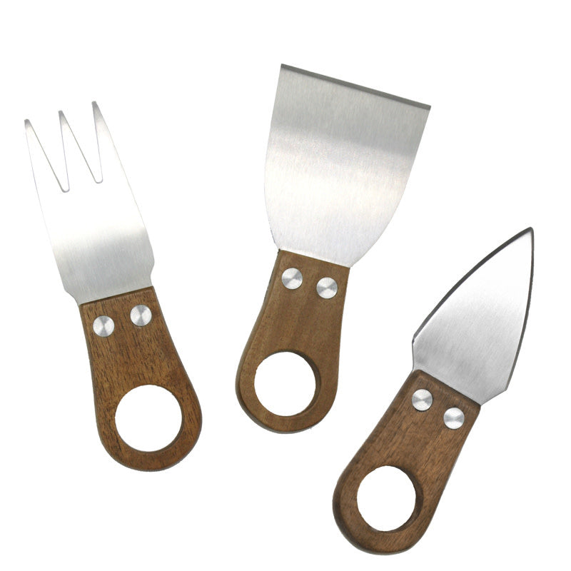 Load image into Gallery viewer, Alpine 3 Pc Acacia Cheese Knife Set
