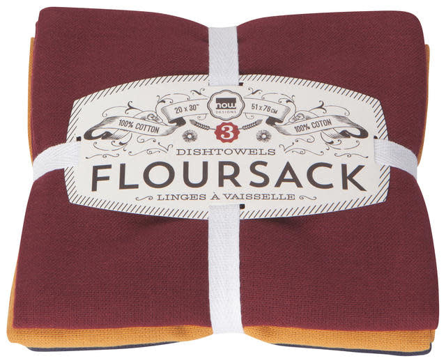 Floursack Dishtowel Set/3 - Wine/Maize/Midnight