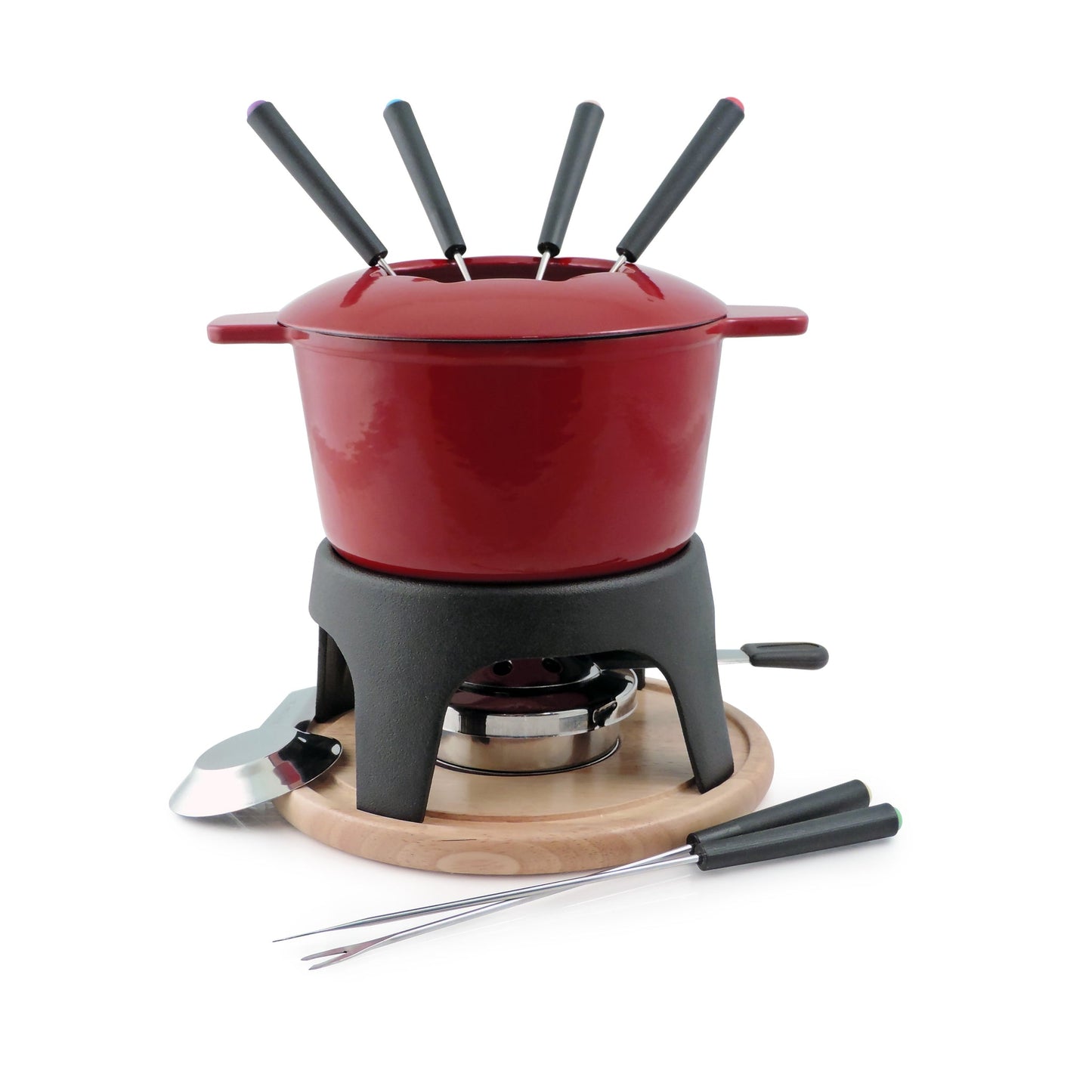 Sierra 11pc Cast Iron Fondue Red 1.6L