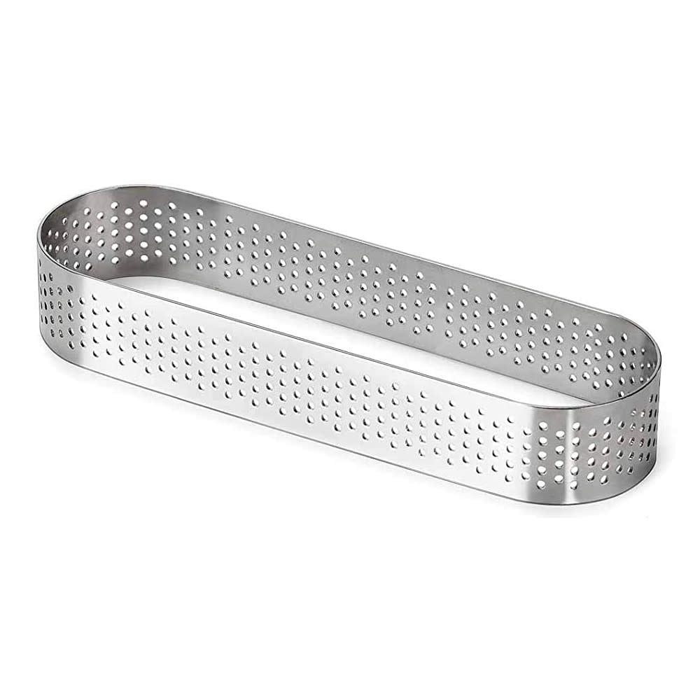 Oval Perforated Tart Ring 119mm x 35mm - Medium
