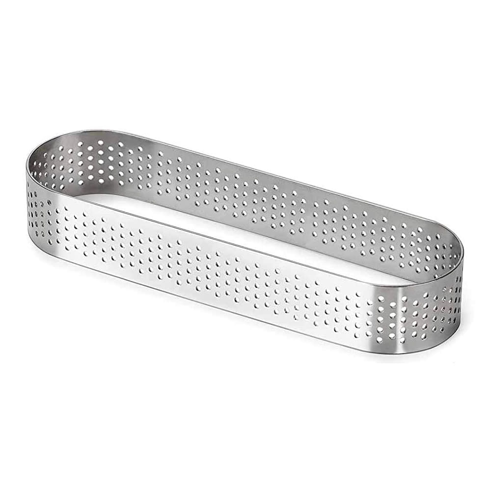 Oval Perforated Tart Ring 130mm x 40mm - Large