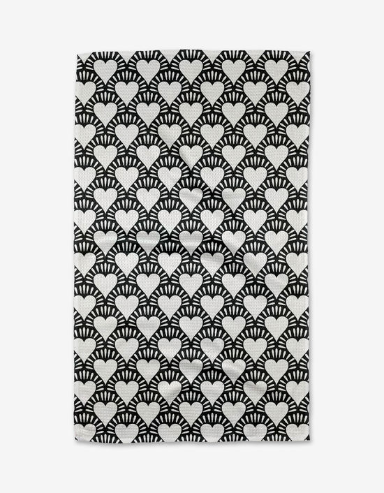 Geometry Heartthrob Onyx Tea Towel *Price includes $3 Tariff